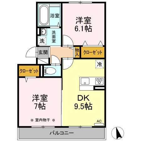 セブンス　ドエル　Ｂの間取り