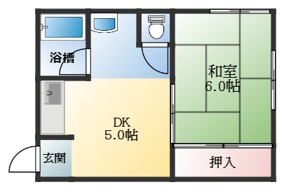 富田林市喜志町のアパートの間取り