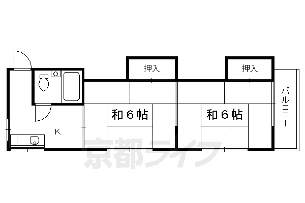 京都市伏見区向島二ノ丸町のマンションの間取り