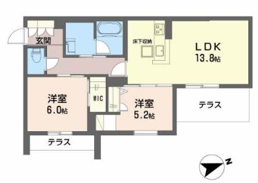 【池田市鉢塚のマンションの間取り】