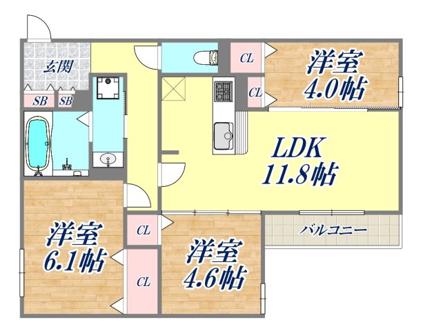 La maison青木町1の間取り