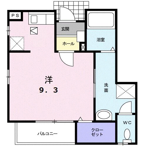 鹿児島市自由ヶ丘のアパートの間取り