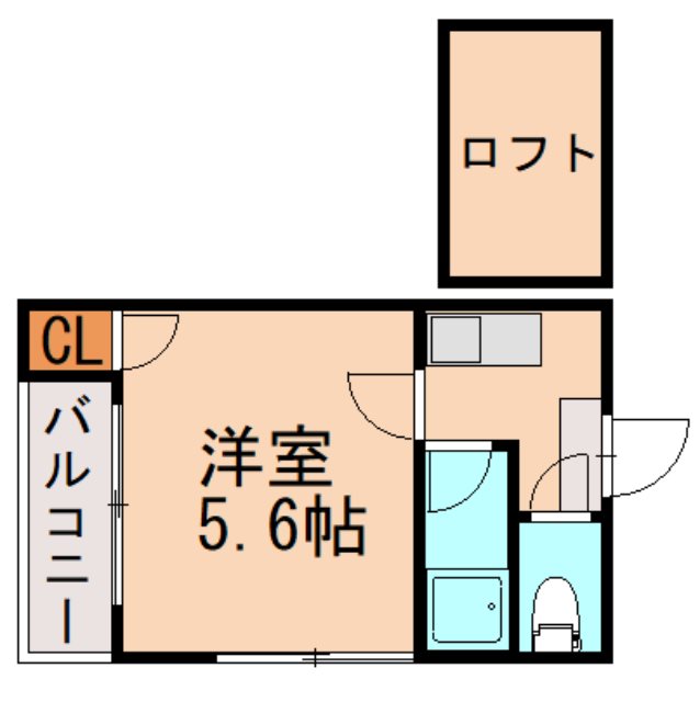 福岡市博多区堅粕のアパートの間取り