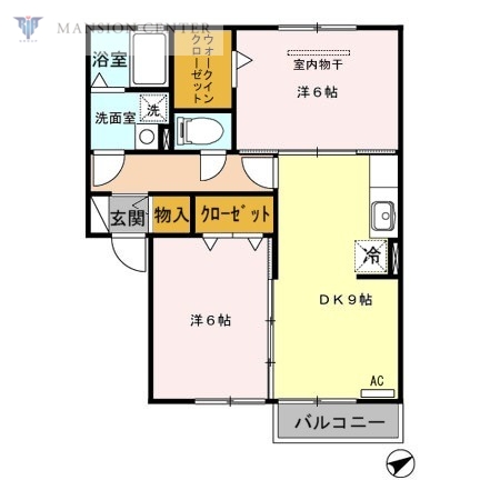 新潟市東区新松崎のアパートの間取り