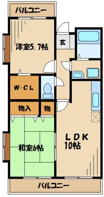 サンライズ中和田の間取り