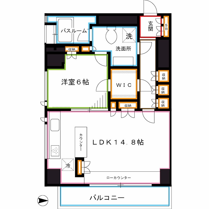 中野区東中野のマンションの間取り