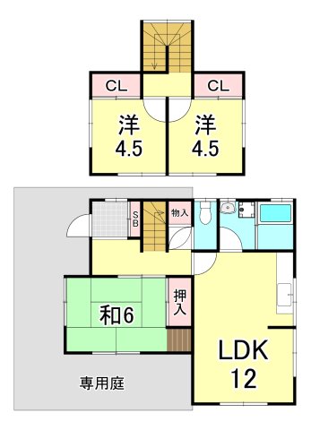 貸家 芦屋市三条町の間取り写真