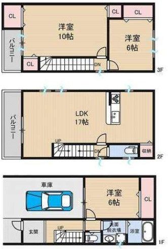 雲井通3丁目 貸戸建ての間取り写真