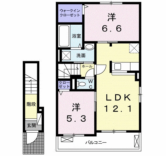 北九州市小倉北区山門町のアパートの間取り