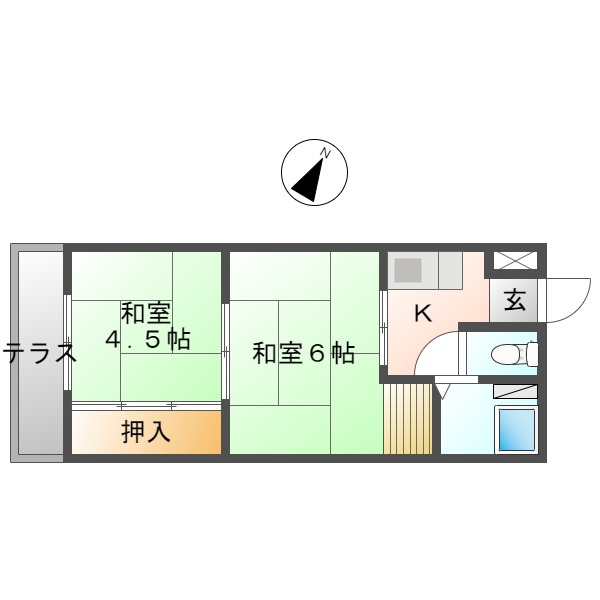 神奈川県川崎市幸区下平間（アパート）の賃貸物件の間取り
