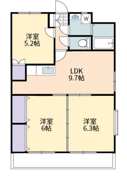 東広島市西条土与丸のマンションの間取り