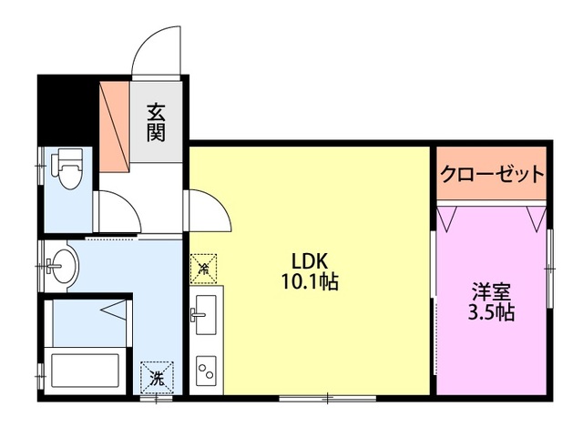 新潟市中央区有明台のアパートの間取り