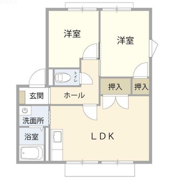 大分市大字羽田のアパートの間取り