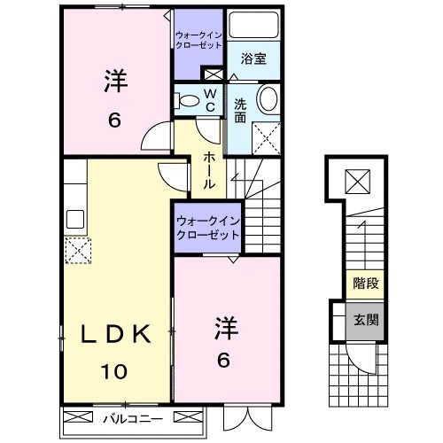 福山市駅家町大字上山守のアパートの間取り