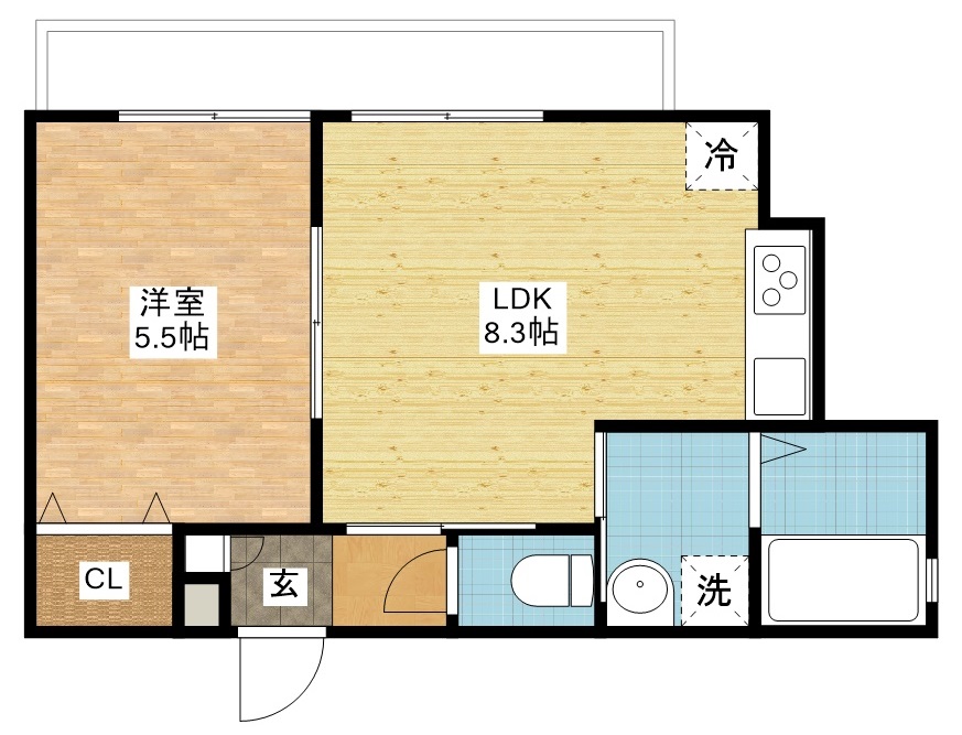 長崎市西北町のアパートの間取り