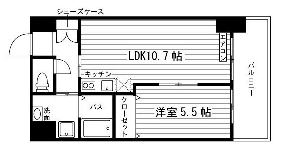 鹿児島市加治屋町のマンションの間取り