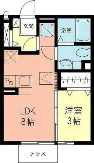 鎌倉市津のアパートの間取り