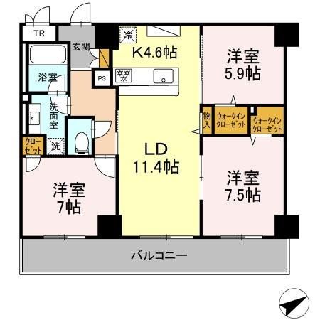 柏市小青田のマンションの間取り