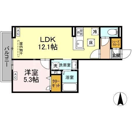 足立区扇のアパートの間取り