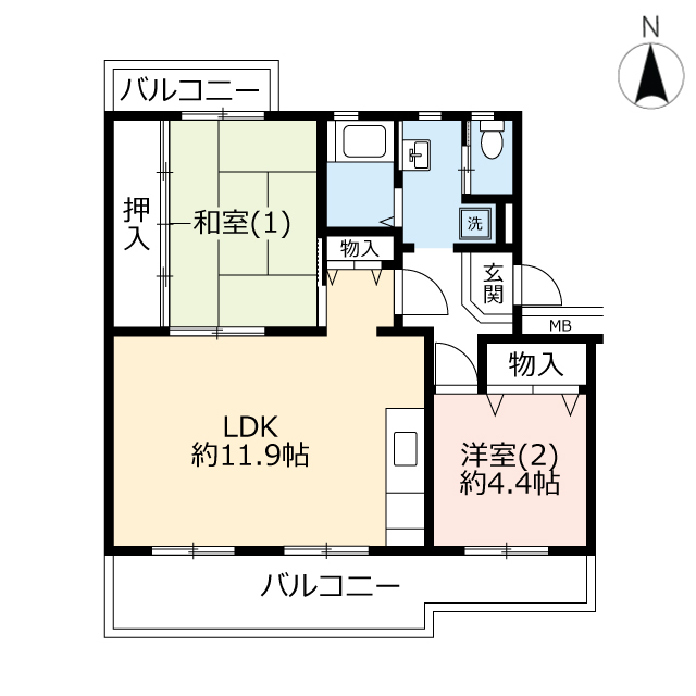 ＵＲ金沢シーサイドタウン並木一丁目第二の間取り