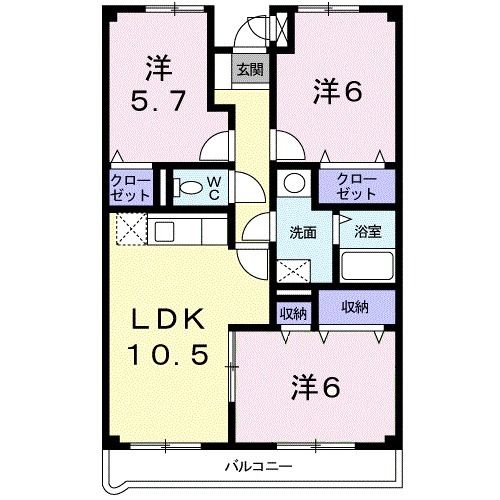 河内長野市上原町のマンションの間取り