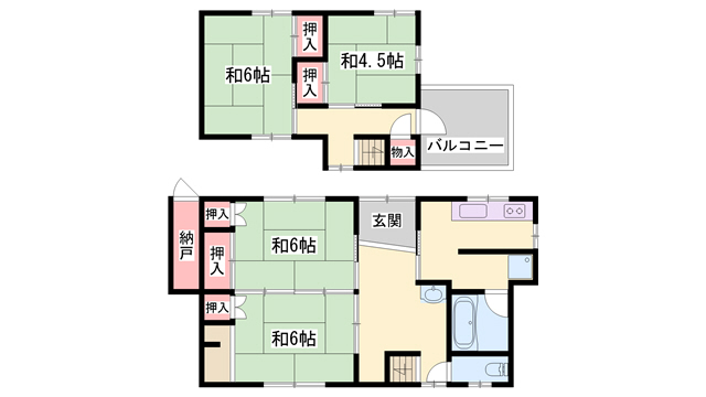 網干区浜田戸建の間取り