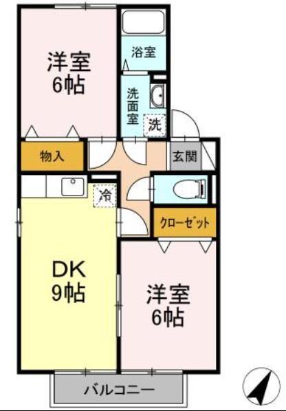 廿日市市上平良のアパートの間取り