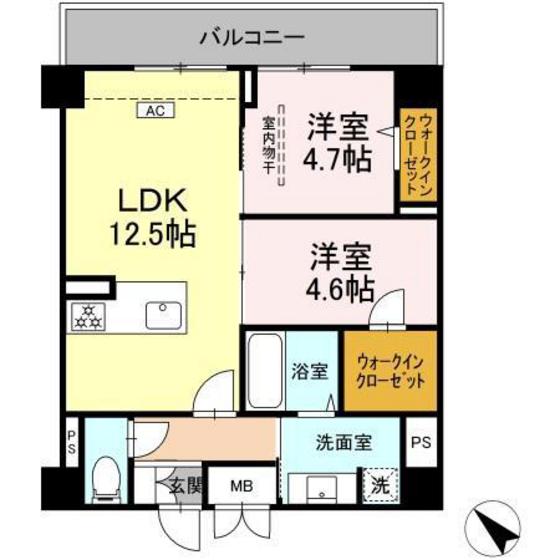 広島市安芸区船越南のマンションの間取り