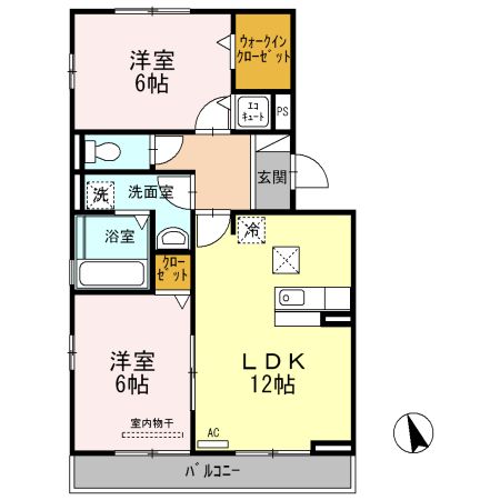 富士市柚木のアパートの間取り