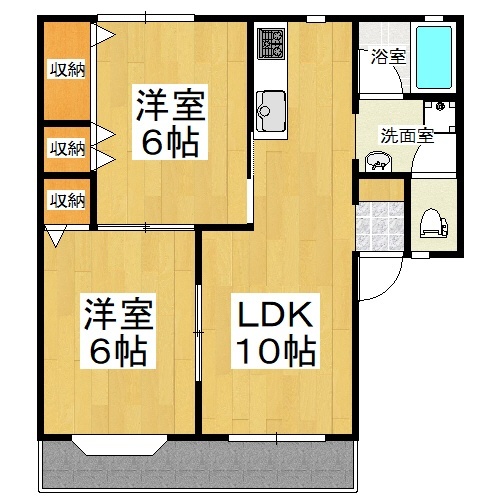 赤磐市河本のアパートの間取り