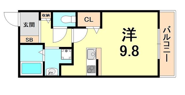 西宮市名次町のアパートの間取り