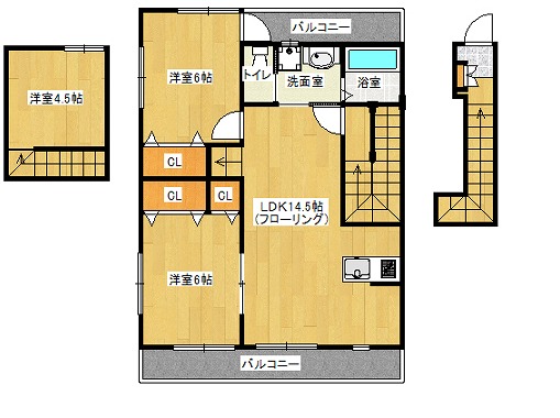 宗像市東郷のアパートの間取り