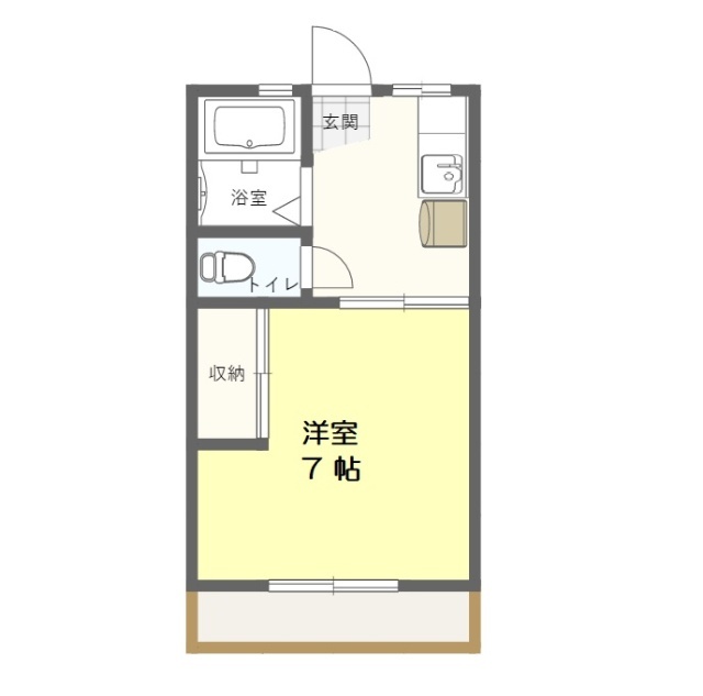 郡山市富田町のアパートの間取り