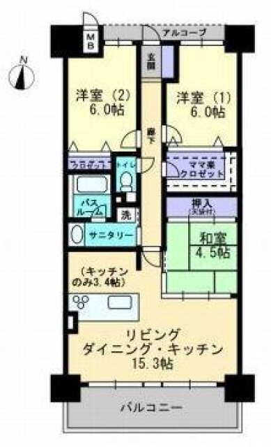 アルファスマート城北山越の間取り