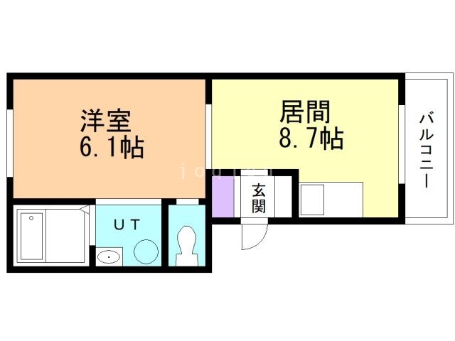 札幌市東区北七条東のマンションの間取り