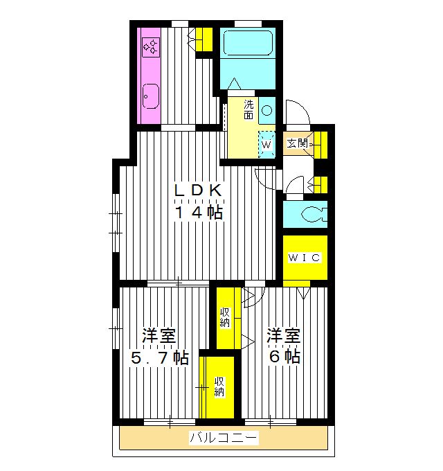 練馬区中村のマンションの間取り