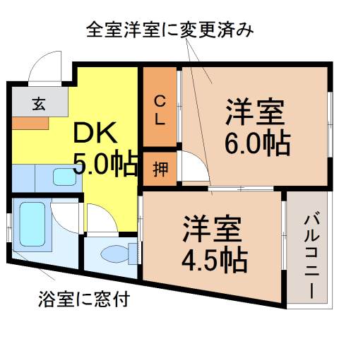 名古屋市東区百人町のマンションの間取り