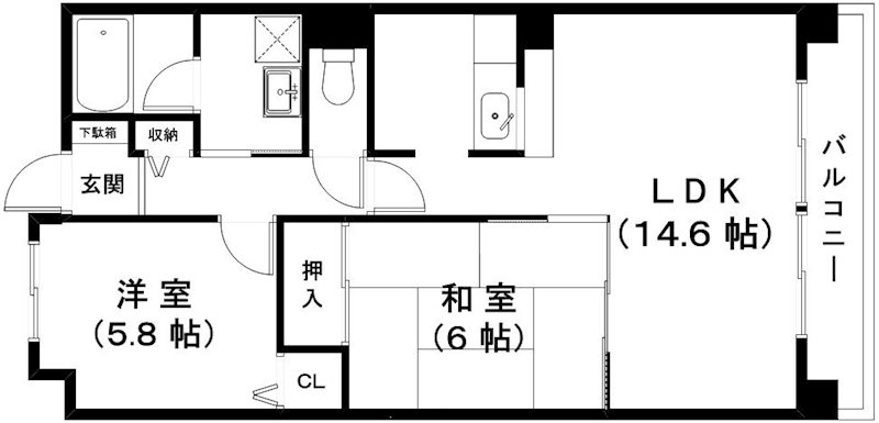 近江八幡市中村町のマンションの間取り