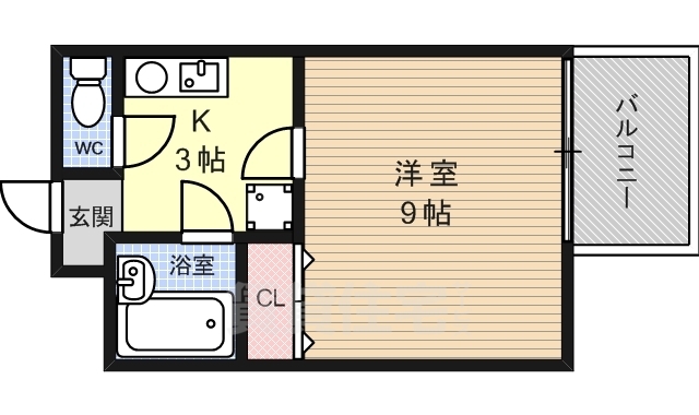 京都市右京区御室竪町のマンションの間取り