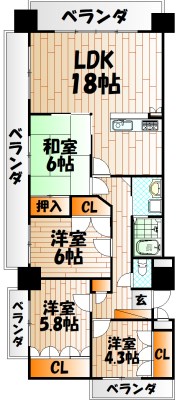 シャトレ大手町Ｎ棟の間取り