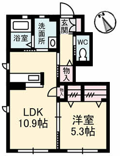 【阿南市羽ノ浦町中庄のアパートの間取り】