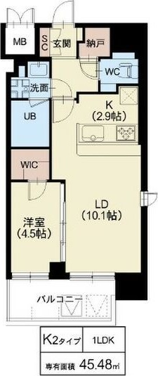 大阪市浪速区戎本町のマンションの間取り