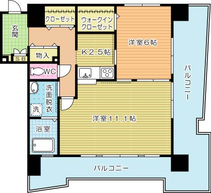 サンシャインプリンセス北九州の間取り