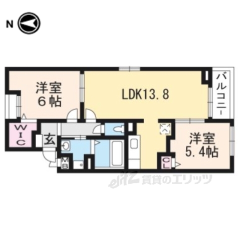 乙訓郡大山崎町字下植野のアパートの間取り