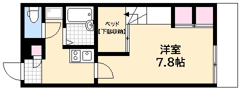 広島市佐伯区利松のアパートの間取り