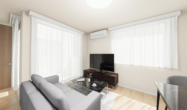 居室・リビング　完成イメージパースです。現況優先です。