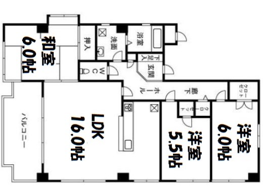 地下鉄空港線 藤崎駅 徒歩9分 4階建 築32年の間取り写真