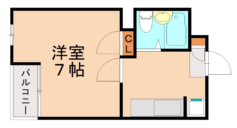 西鉄天神大牟田線 雑餉隈駅 徒歩2分 4階建 築37年の間取り写真
