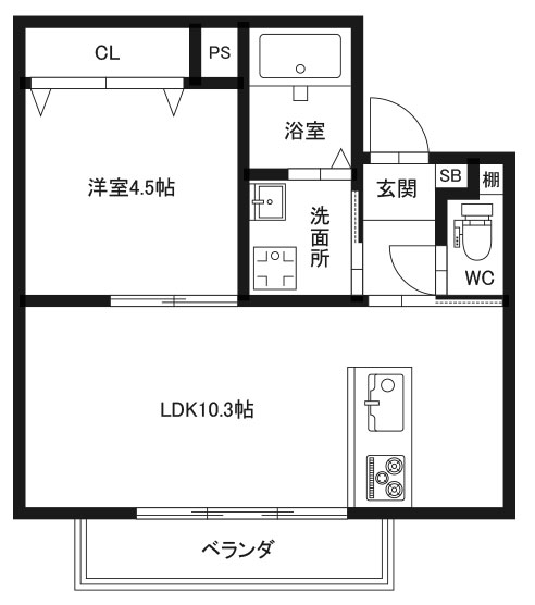 ピース リベルタ応神古川の間取り写真