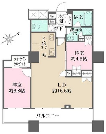 新宿区西新宿のマンションの間取り